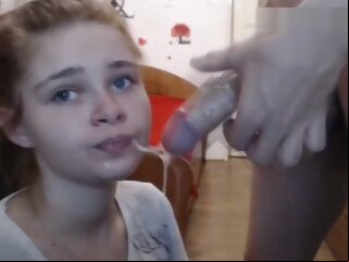 amateur Friends sisters little virgin ass filled with my cum on snap blowjob creampie